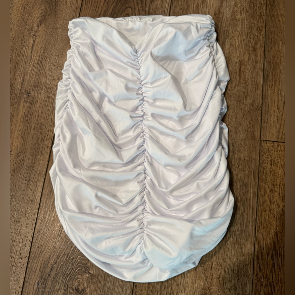 White Ruched Tube Top - Picture 2 of 4